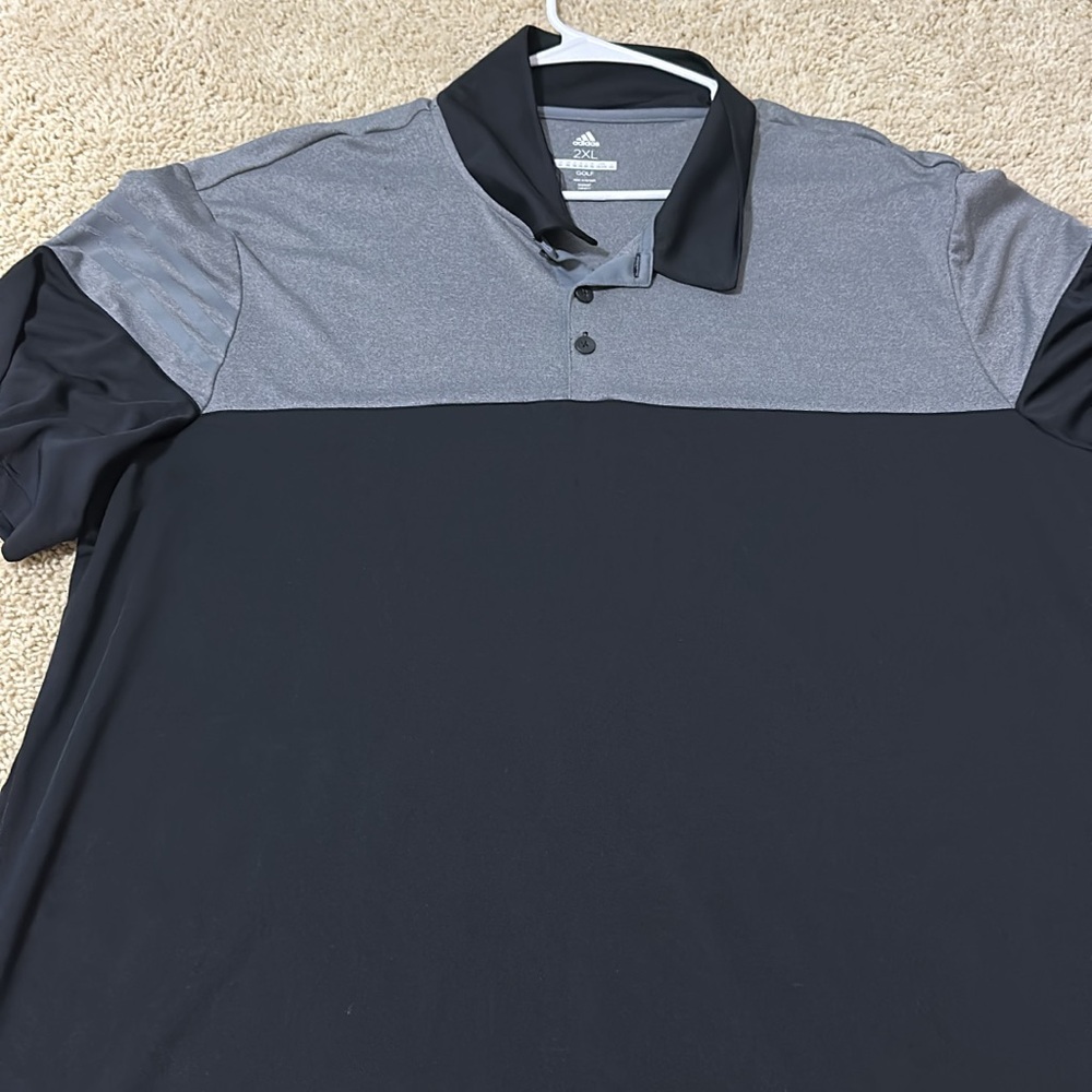 Adidas Men's Polo Shirt in Black and Gray